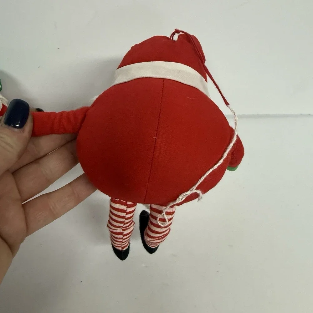 VTG Handmade Mr And Mrs Clause‎ Sleepy Santa Plush Ornaments Rollie Pollie